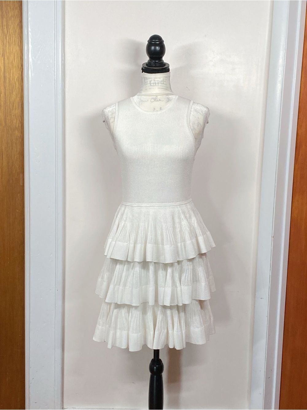 Zimmermann Crush Ruffled tiered knitted minidress size 3/us size 10